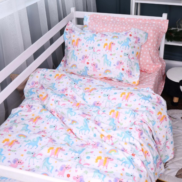 Фото - Комплект постельного белья MirSon Poplin Line Kids 05 Pony 220х240 (2200009715433)